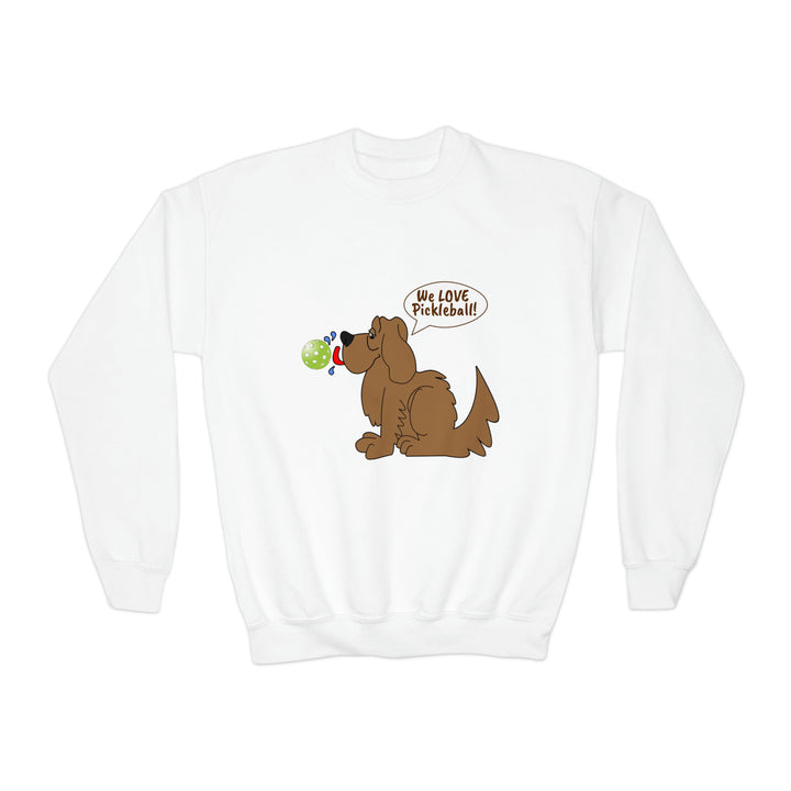 We Love Pickleball Youth Crewneck Sweatshirt-Great Pickleball Stuff