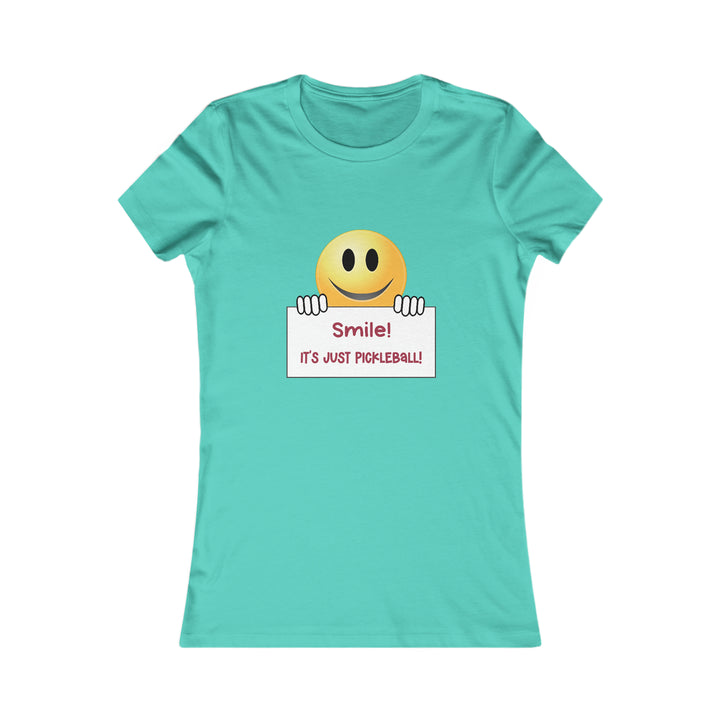 Smile It's Just Pickleball Women's Slim-Fit Premium Cotton T-Shirt - Great Pickleball Stuff