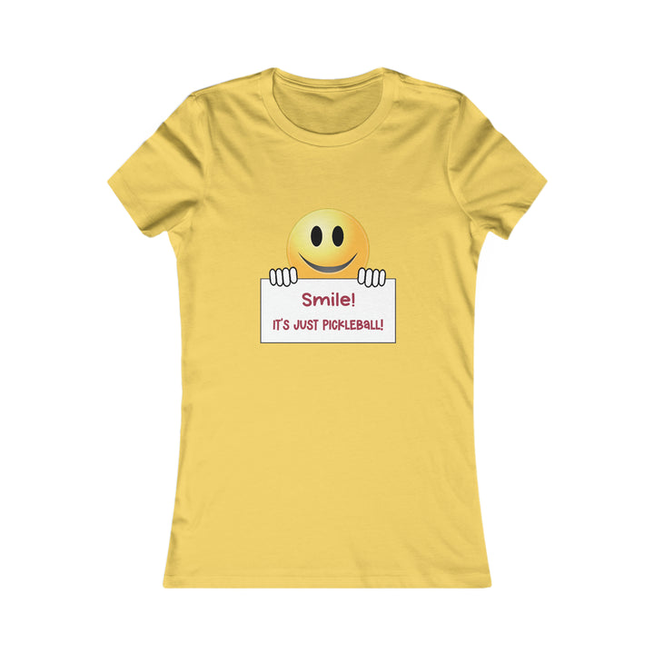 Smile It's Just Pickleball Women's Slim-Fit Premium Cotton T-Shirt - Great Pickleball Stuff