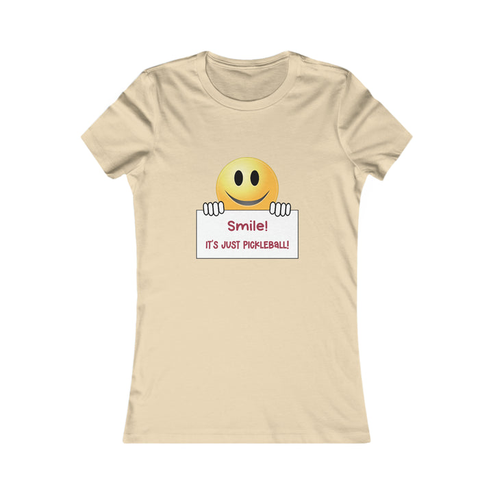 Smile It's Just Pickleball Women's Slim-Fit Premium Cotton T-Shirt - Great Pickleball Stuff