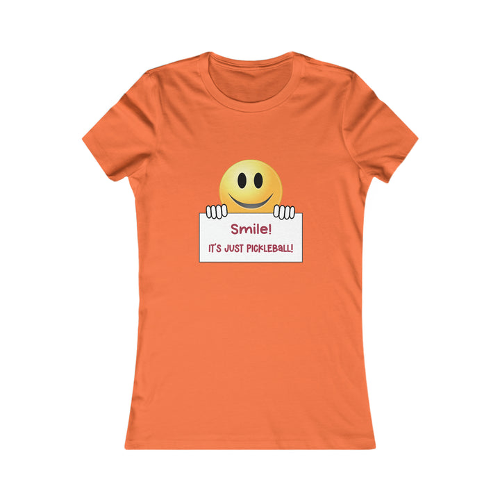 Smile It's Just Pickleball Women's Slim-Fit Premium Cotton T-Shirt - Great Pickleball Stuff