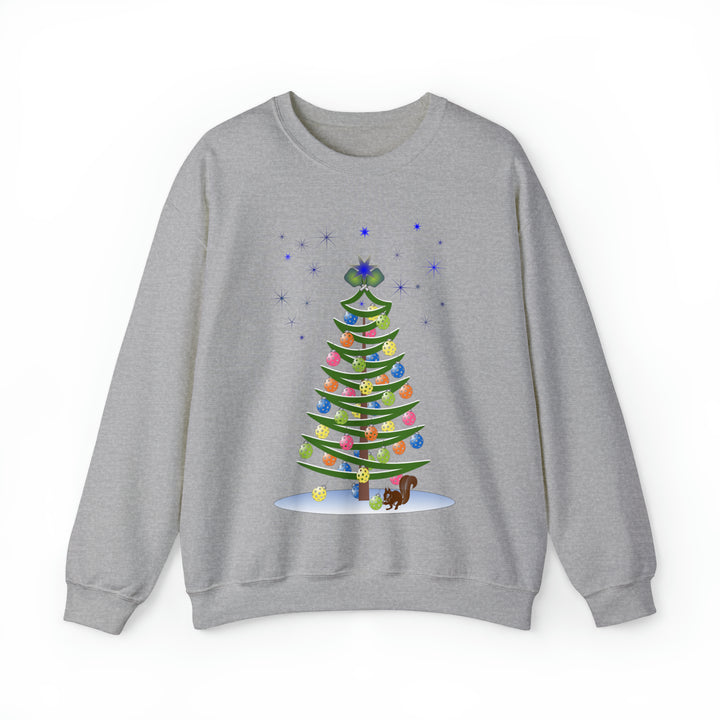 Pickleball Christmas Tree Unisex Crewneck Sweatshirt - Great Pickleball Stuff