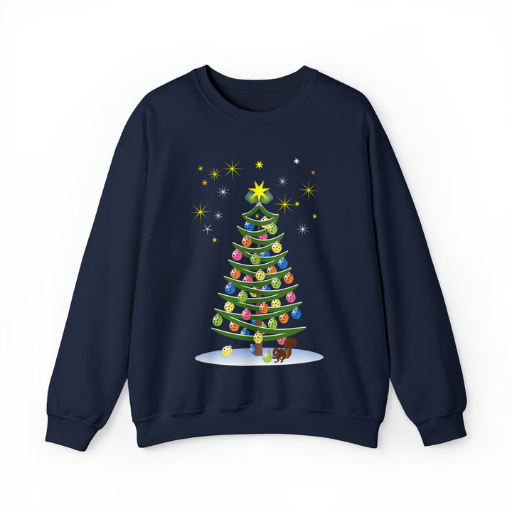 Pickleball Christmas Tree Unisex Crewneck Sweatshirt - Great Pickleball Stuff