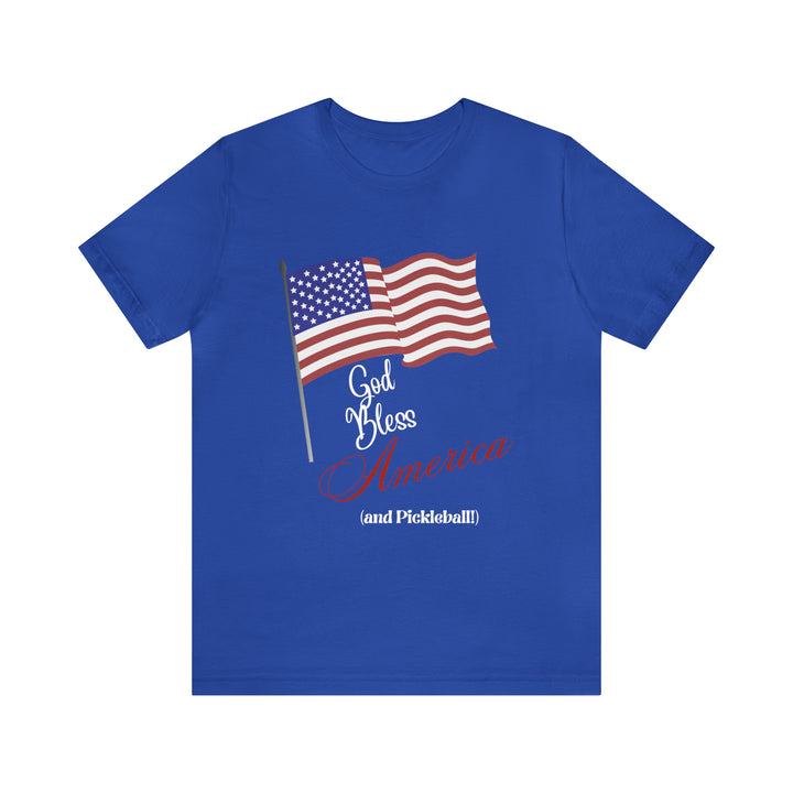 God Bless America and Pickleball Unisex T-Shirt - Great Pickleball Stuff