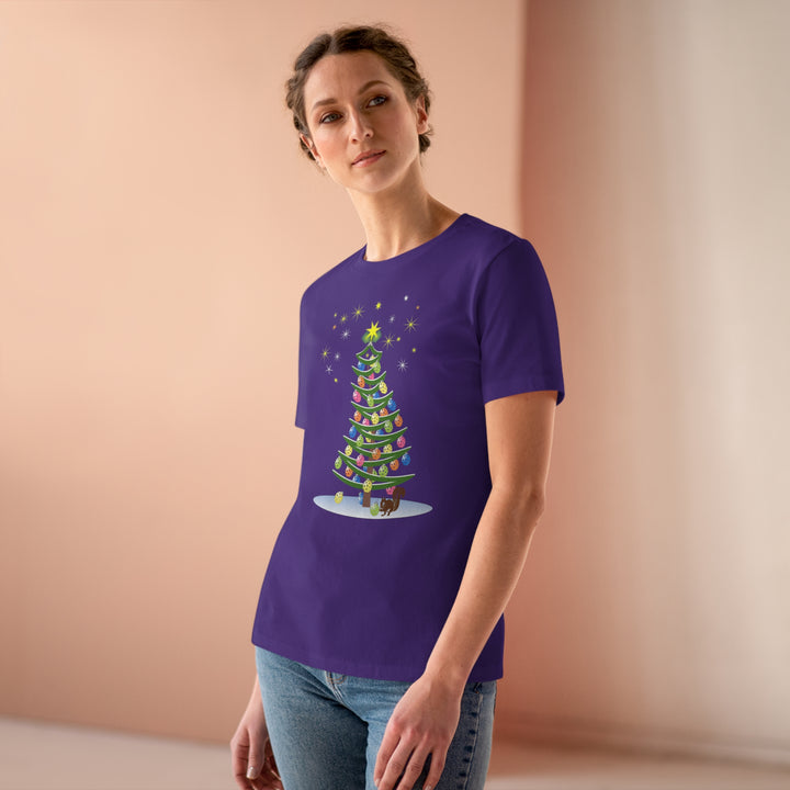 Pickleball Christmas Tree Women's Relaxed-Fit T-shirt - Great Pickleball Stuff