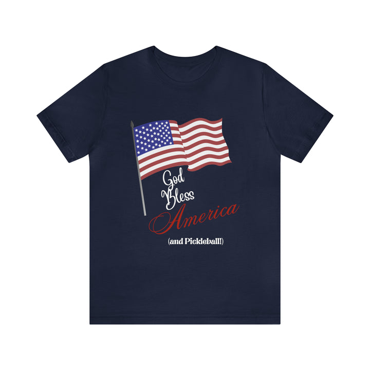 God Bless America and Pickleball Unisex T-Shirt - Great Pickleball Stuff