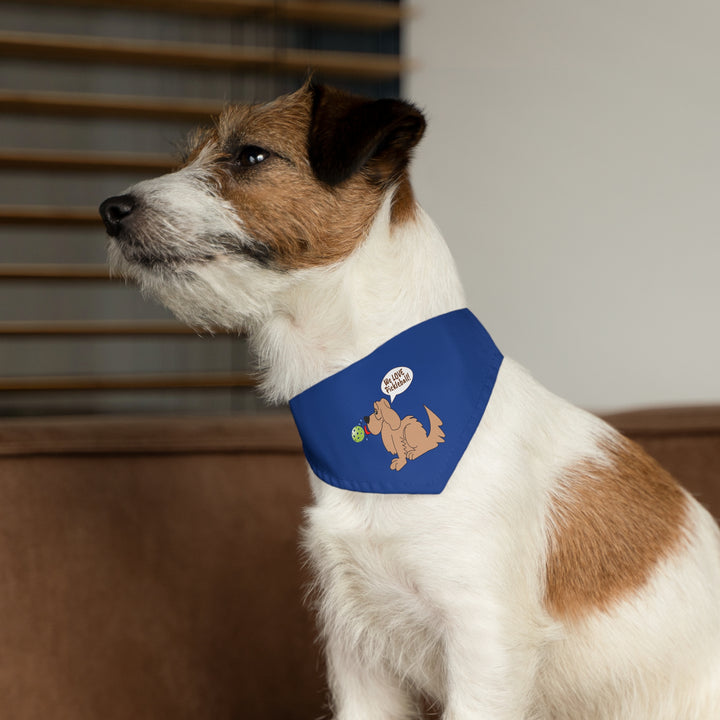 We Love Pickleball Pet Bandana with Collar (Navy)-Great Pickleball Stuff