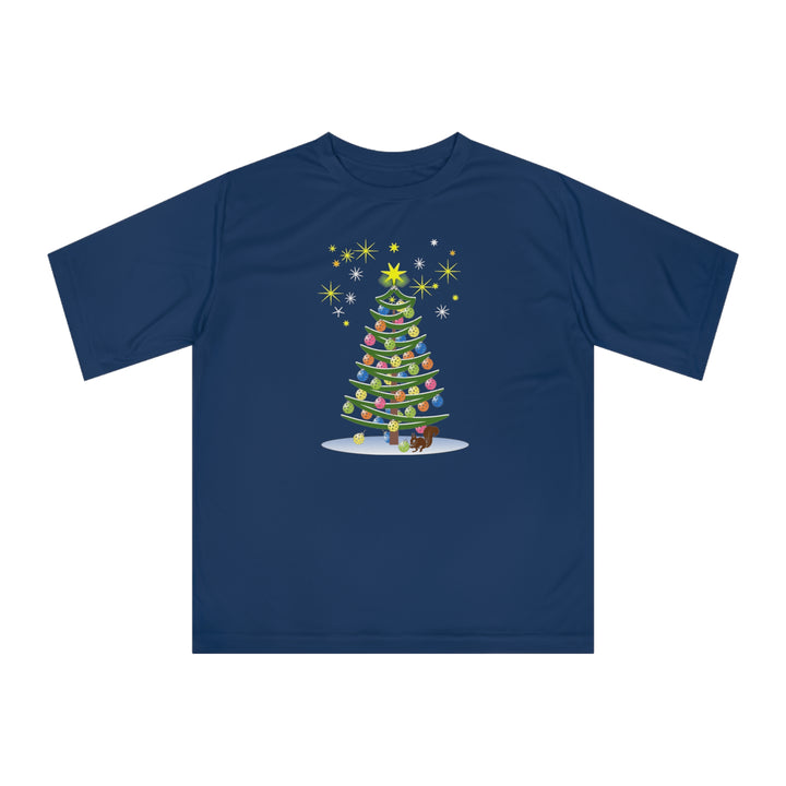 Pickleball Christmas Tree Unisex Moisture-Wicking T-Shirt - Great Pickleball Stuff