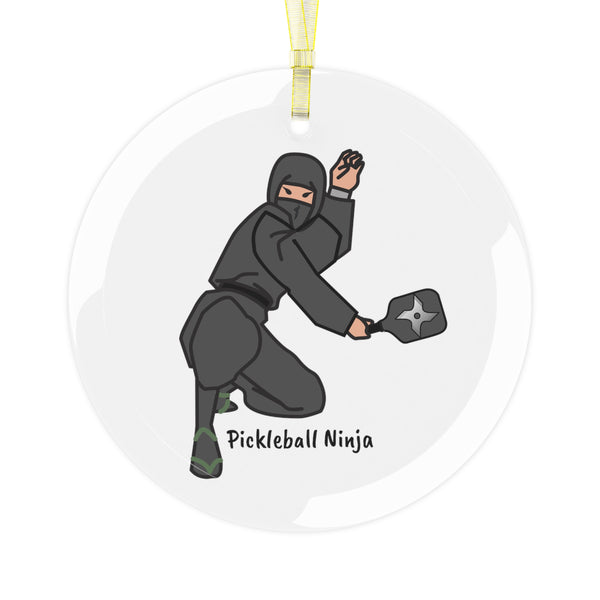 Pickleball Ninja-Male Glass Window Hanging-Great Pickleball Stuff