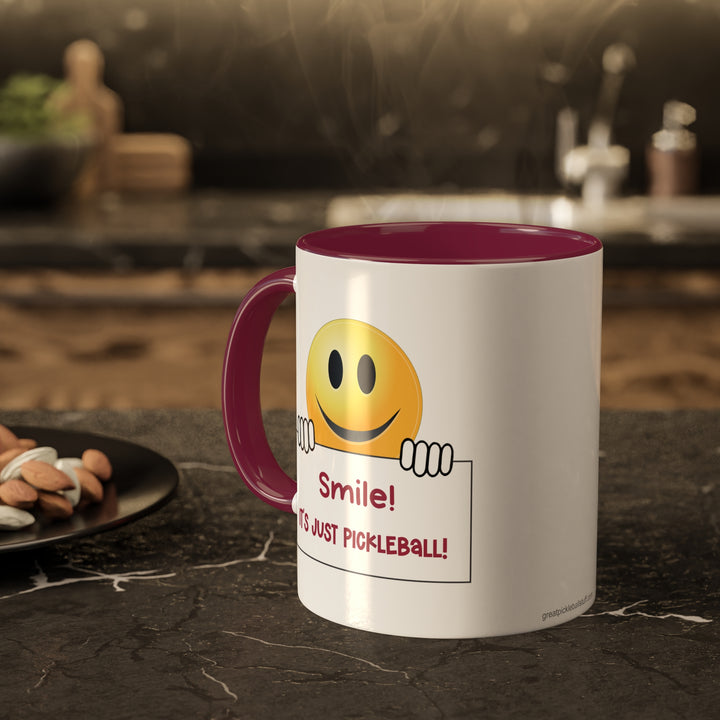 Smile It's Just Pickleball Coffee Mug-Great Pickleball Stuff