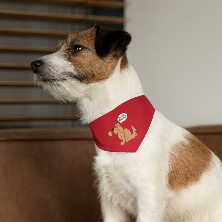 We Love Pickleball Pet Bandana with Collar (Red)-Great Pickleball Stuff