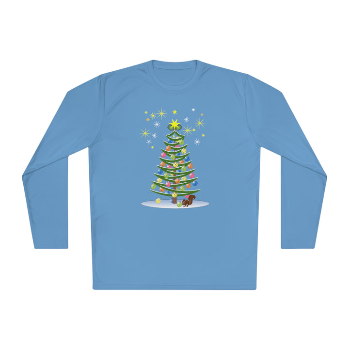 Pickleball Christmas Tree Unisex Moisture-Wicking Long Sleeve Tee - Great Pickleball Stuff