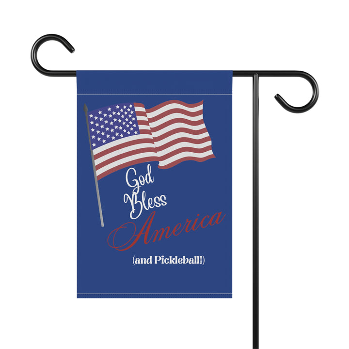 God Bless America and Pickleball Garden & House Banner (Navy)-Great Pickleball Stuff