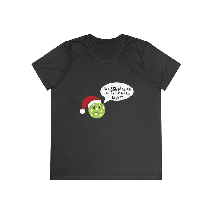 Pickleball Playing on Christmas Women's Moisture-Wicking T-Shirt - Great Pickleball Stuff