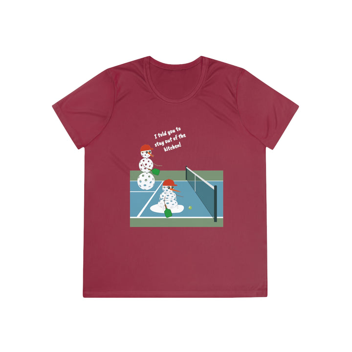 Pickleball Snowmen Women's Moisture-Wicking T-Shirt-Great Pickleball Stuff