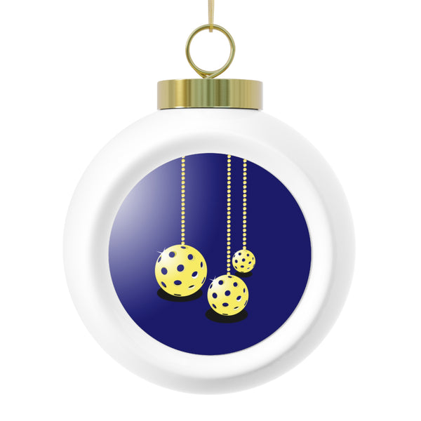 Deck the Halls with Pickleballs Christmas Ball Ornament - Great Pickleball Stuff