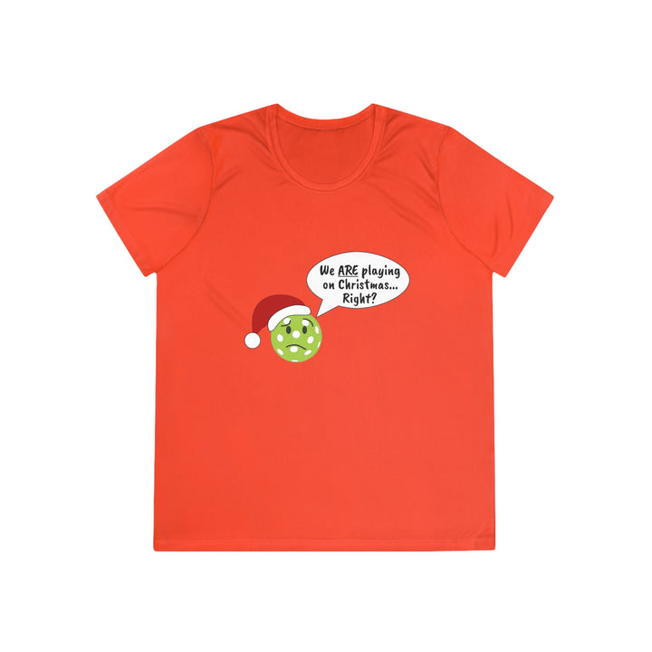 Pickleball Playing on Christmas Women's Moisture-Wicking T-Shirt - Great Pickleball Stuff