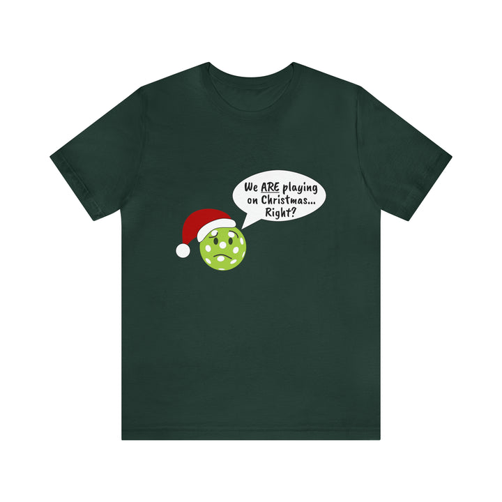 Pickleball Playing on Christmas Unisex T-Shirt - Great Pickleball Stuff