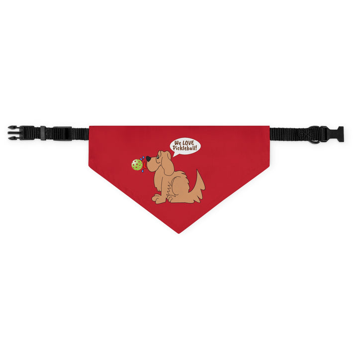 We Love Pickleball Pet Bandana with Collar (Red)-Great Pickleball Stuff