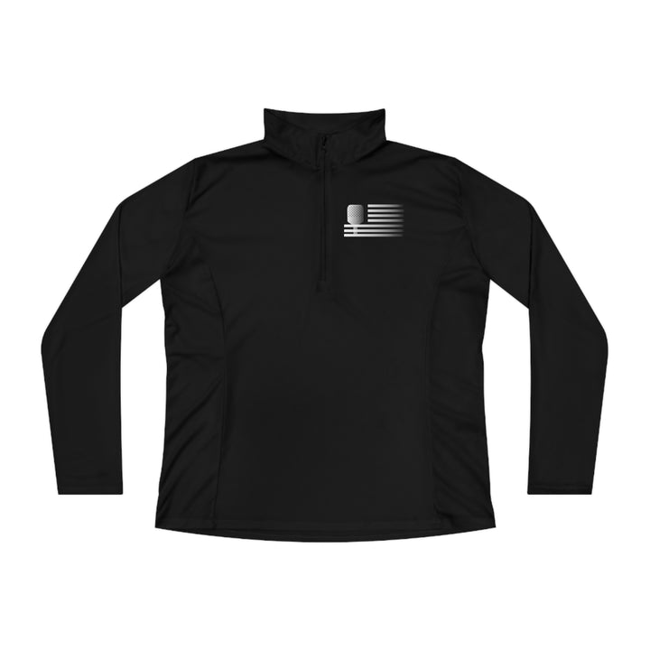 Paddle Flag  Women's Moisture-Wicking Quarter-Zip Pullover - Great Pickleball Stuff