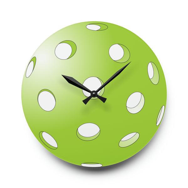 Green Pickleball for Life Acrylic Wall Clock