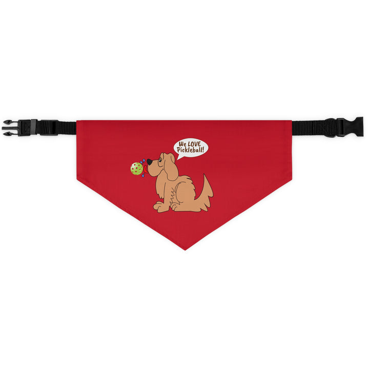 We Love Pickleball Pet Bandana with Collar (Red)-Great Pickleball Stuff