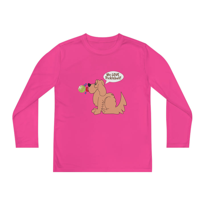 We Love Pickleball Youth Long Sleeve Moisture-Wicking T-Shirt-Great Pickleball Stuff