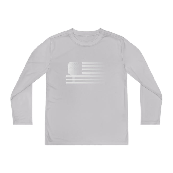 Paddle Flag  Youth Long Sleeve Moisture-Wicking T-Shirt - Great Pickleball Stuff