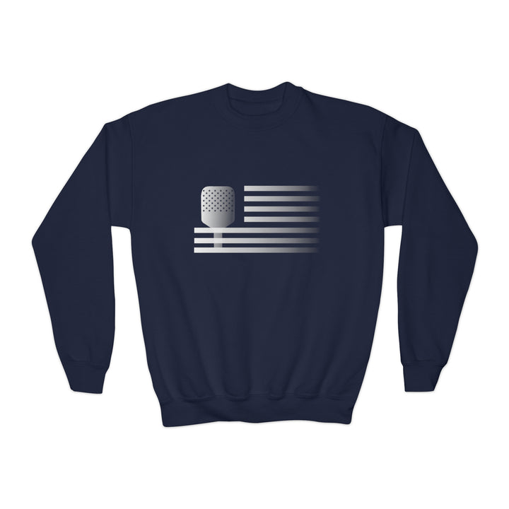 Paddle Flag Youth Crewneck Sweatshirt - Great Pickleball Stuff