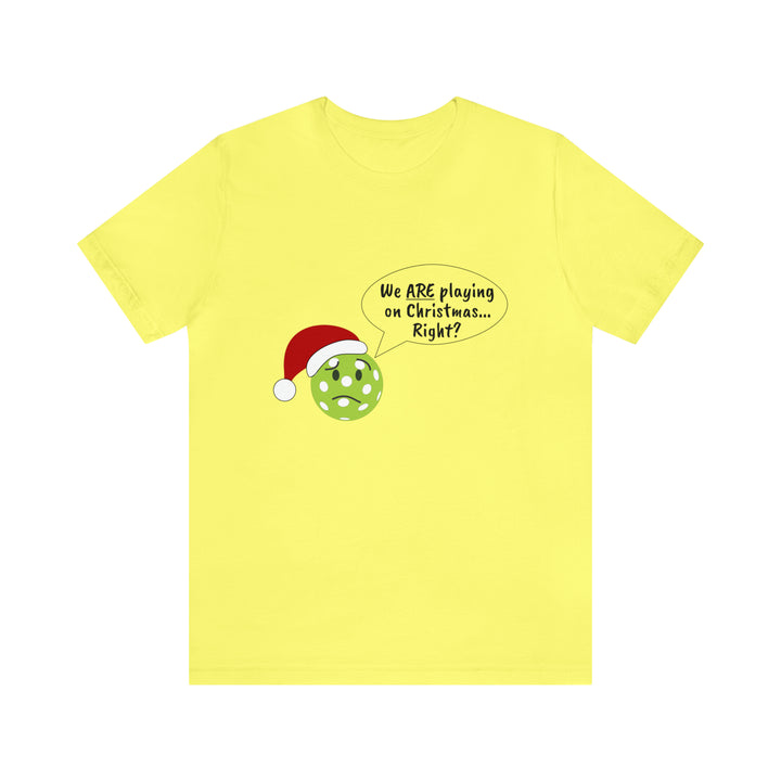 Pickleball Playing on Christmas Unisex T-Shirt - Great Pickleball Stuff