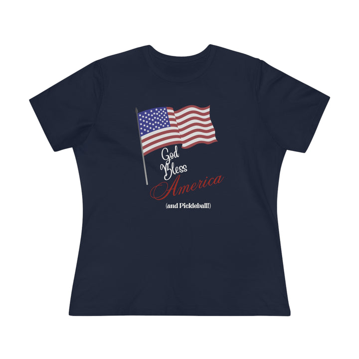 God Bless America and Pickleball Women's Relaxed-Fit T-shirt - Great Pickleball Stuff