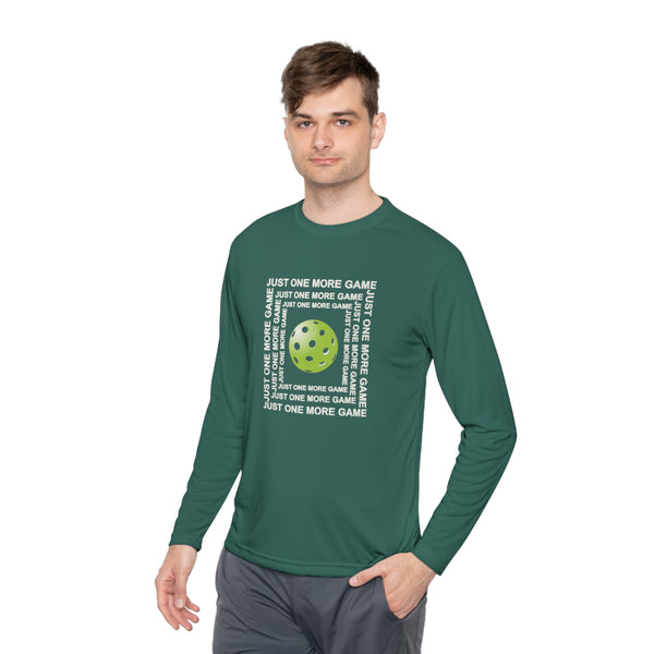 Just One More Game Square Unisex Moisture-Wicking Long Sleeve Tee