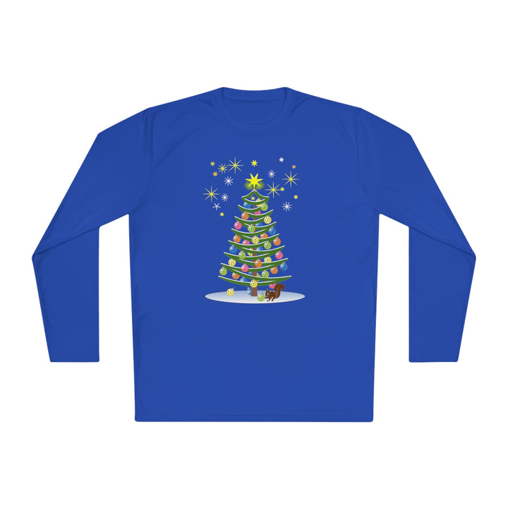 Pickleball Christmas Tree Unisex Moisture-Wicking Long Sleeve Tee - Great Pickleball Stuff