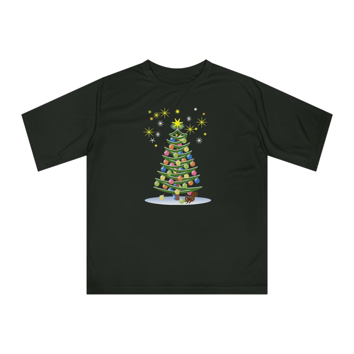 Pickleball Christmas Tree Unisex Moisture-Wicking T-Shirt - Great Pickleball Stuff