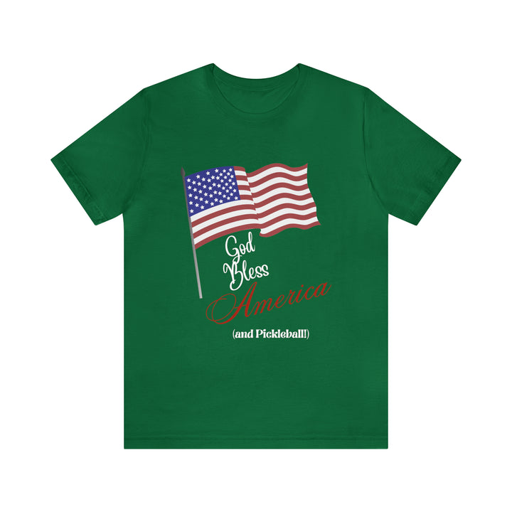 God Bless America and Pickleball Unisex T-Shirt - Great Pickleball Stuff