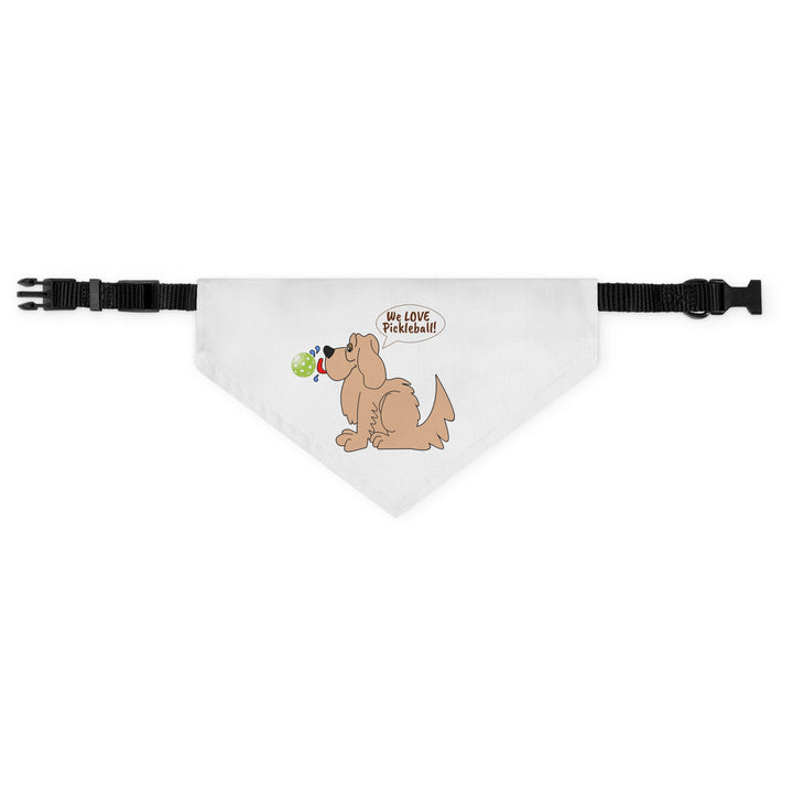 We Love Pickleball Pet Bandana with Collar (White)-Great Pickleball Stuff