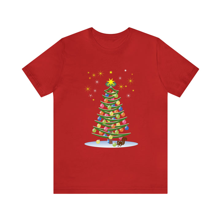 Pickleball Christmas Tree Unisex T-Shirt - Great Pickleball Stuff