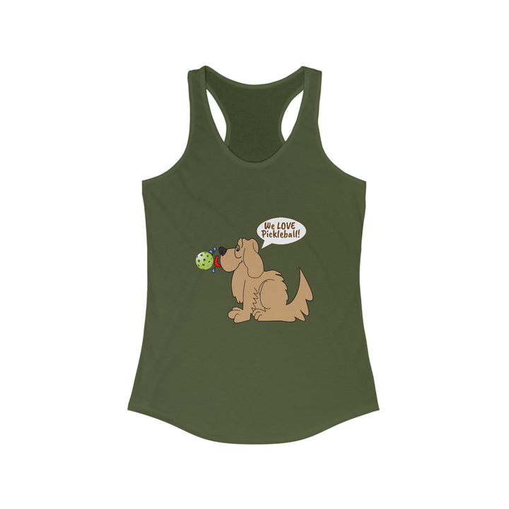 We Love Pickleball Women's Racerback Tank-Great Pickleball Stuff