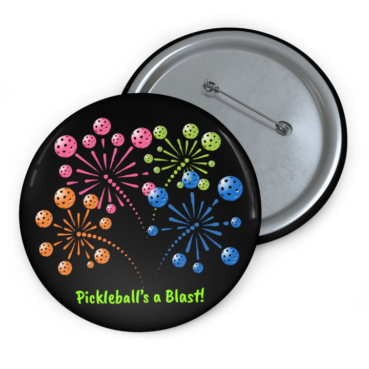 Pickleball's a Blast Pin Button (Black) - Great Pickleball Stuff