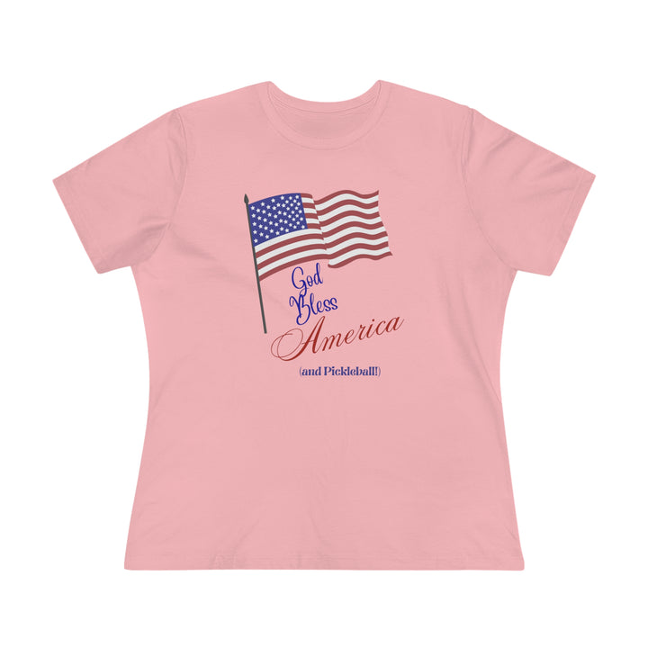 God Bless America and Pickleball Women's Relaxed-Fit T-shirt - Great Pickleball Stuff