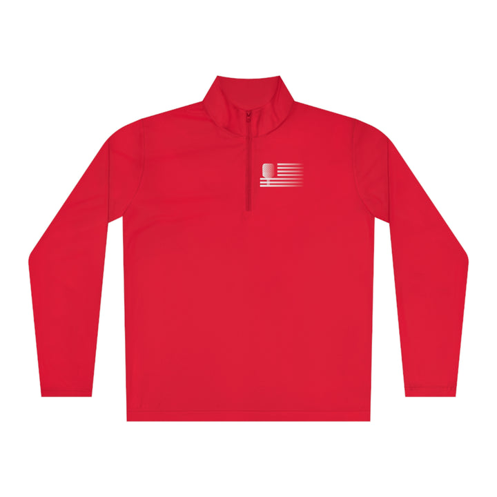 Paddle Flag  Unisex Moisture-Wicking Quarter-Zip Pullover - Great Pickleball Stuff