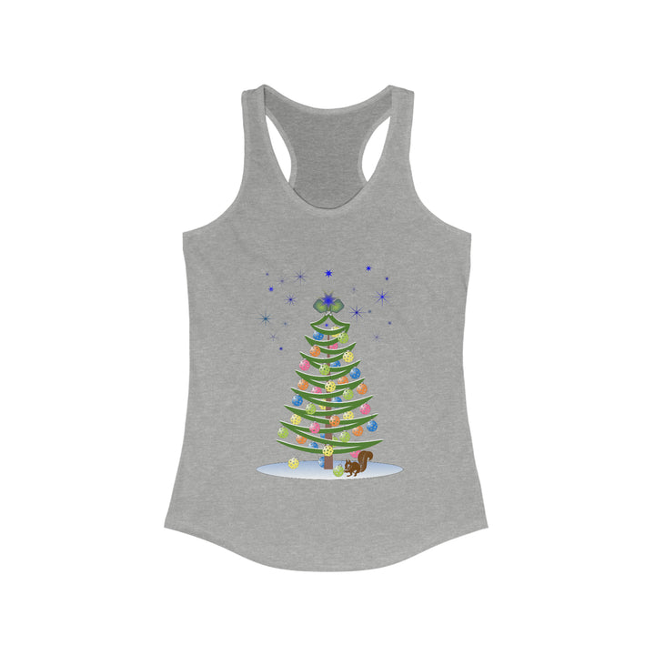 Pickleball Christmas Tree Women's Racerback Tank - Great Pickleball Stuff