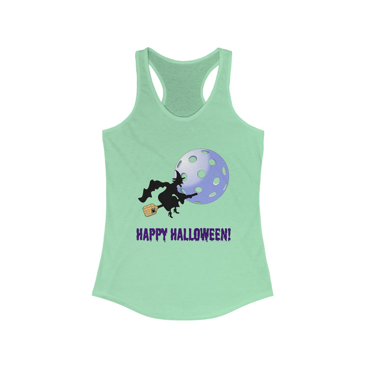 Pickleball Flying Witch Women's Racerback Tank - Great Pickleball Stuff