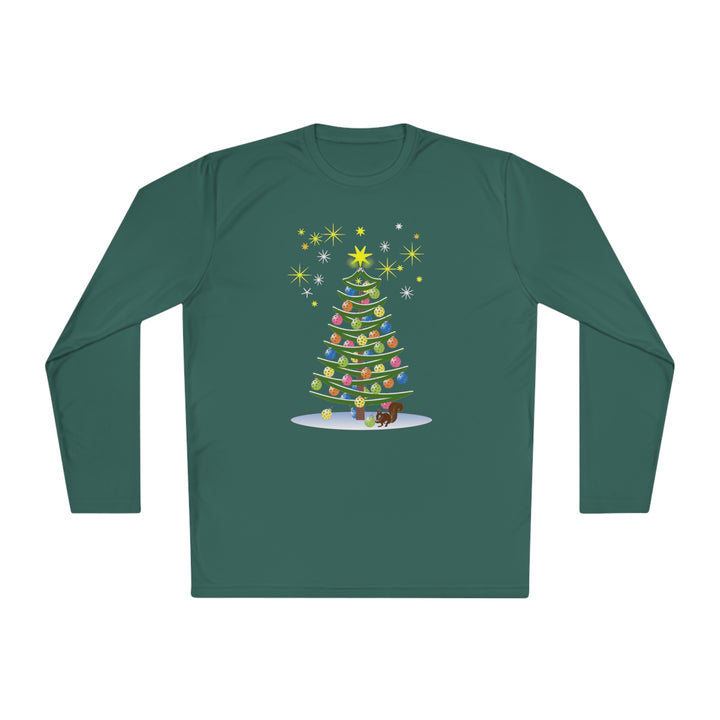 Pickleball Christmas Tree Unisex Moisture-Wicking Long Sleeve Tee - Great Pickleball Stuff