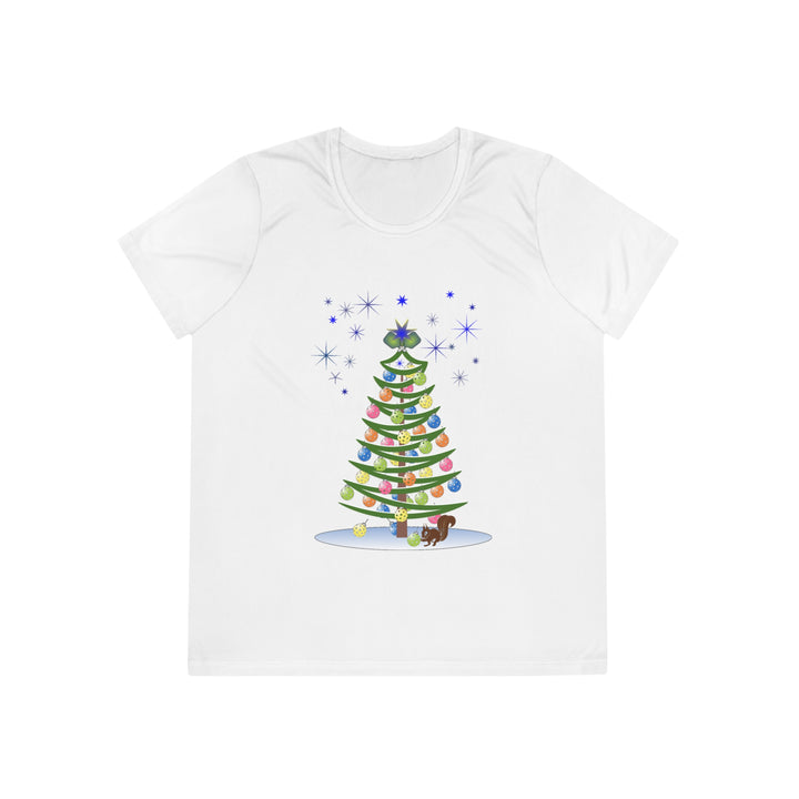 Pickleball Christmas Tree Women's Moisture-Wicking T-Shirt - Great Pickleball Stuff