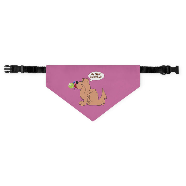 We Love Pickleball Pet Bandana with Collar (Pink)-Great Pickleball Stuff