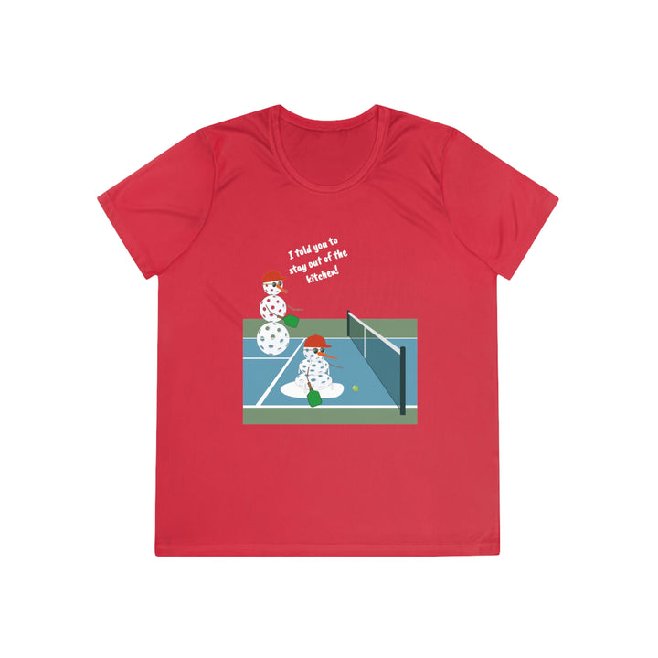 Pickleball Snowmen Women's Moisture-Wicking T-Shirt-Great Pickleball Stuff