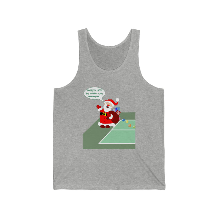 Pickleball Late Santa Unisex Cotton Tank - Great Pickleball Stuff