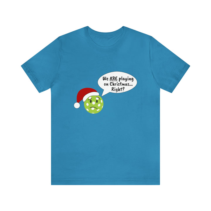 Pickleball Playing on Christmas Unisex T-Shirt - Great Pickleball Stuff