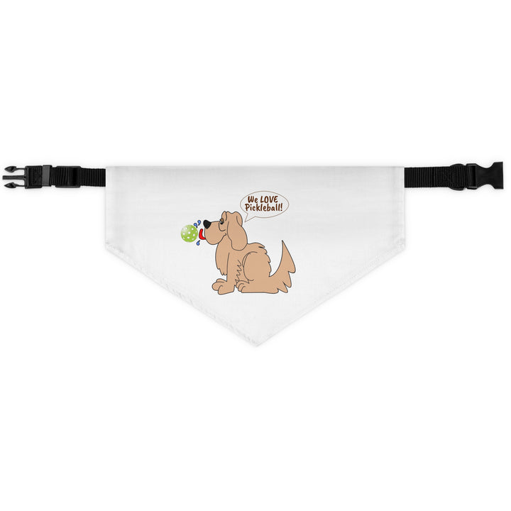 We Love Pickleball Pet Bandana with Collar (White)-Great Pickleball Stuff